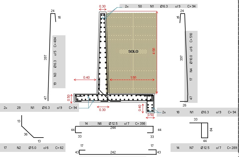 Dimensionamento De Muro De Arrimo